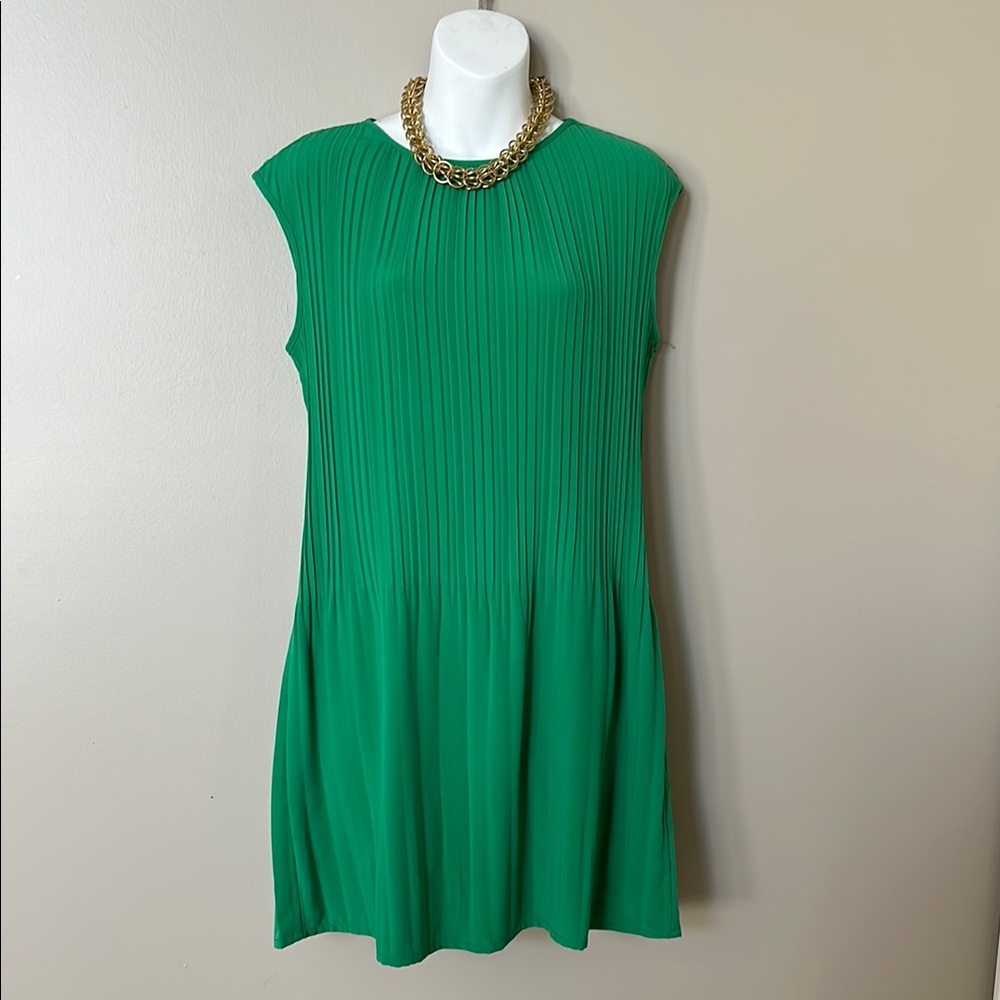 Carolina Belle Green Ribbed Embellished Mini Dress